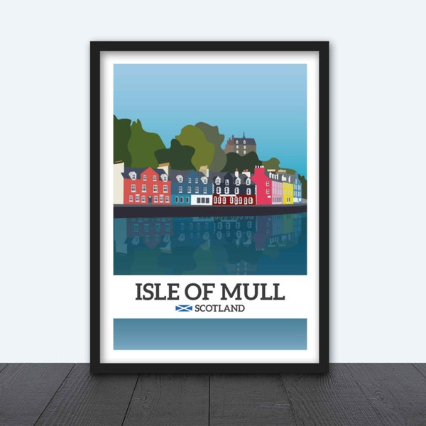 Isle of Mull Travel Print / Tobermory / Poster / Scotland / Inner Hebrides / Framed Options