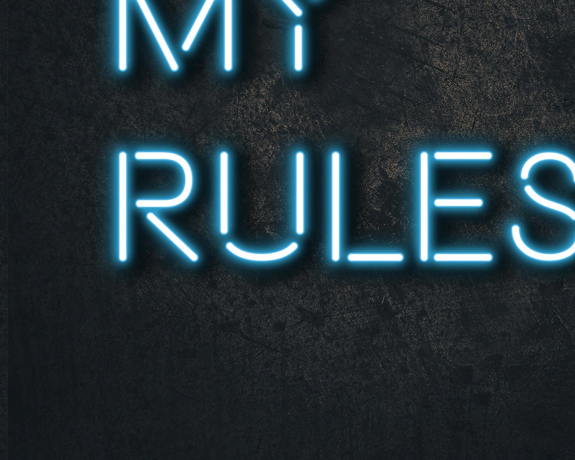 My Room My Rules Neon Light Effect Poster Personalised | Etsy