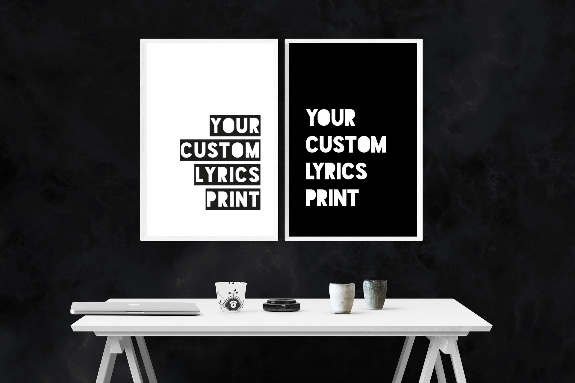 Custom Lyrics Print / Black & White Song Poster / Any Lyrics Available / Single or Pair
