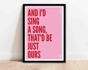 Custom Lyric Poster: Personalized Music Print, Any Color