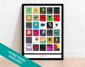 Personalized 30th Birthday Superhero Film Poster: 1995-2024
