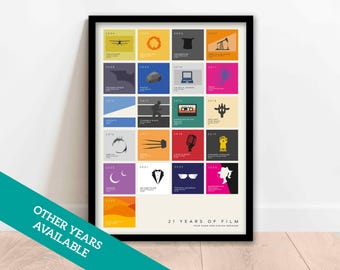 21 Years of Film - Personalised 21st Birthday Print - 2004 Film Icons - Framed Options
