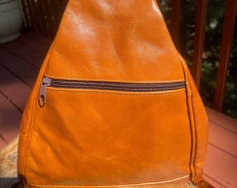 Leather Backpack and Shoulder Handbag