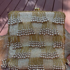 Le Soir 1960s Gold Diamante Evening Bag - Rellik