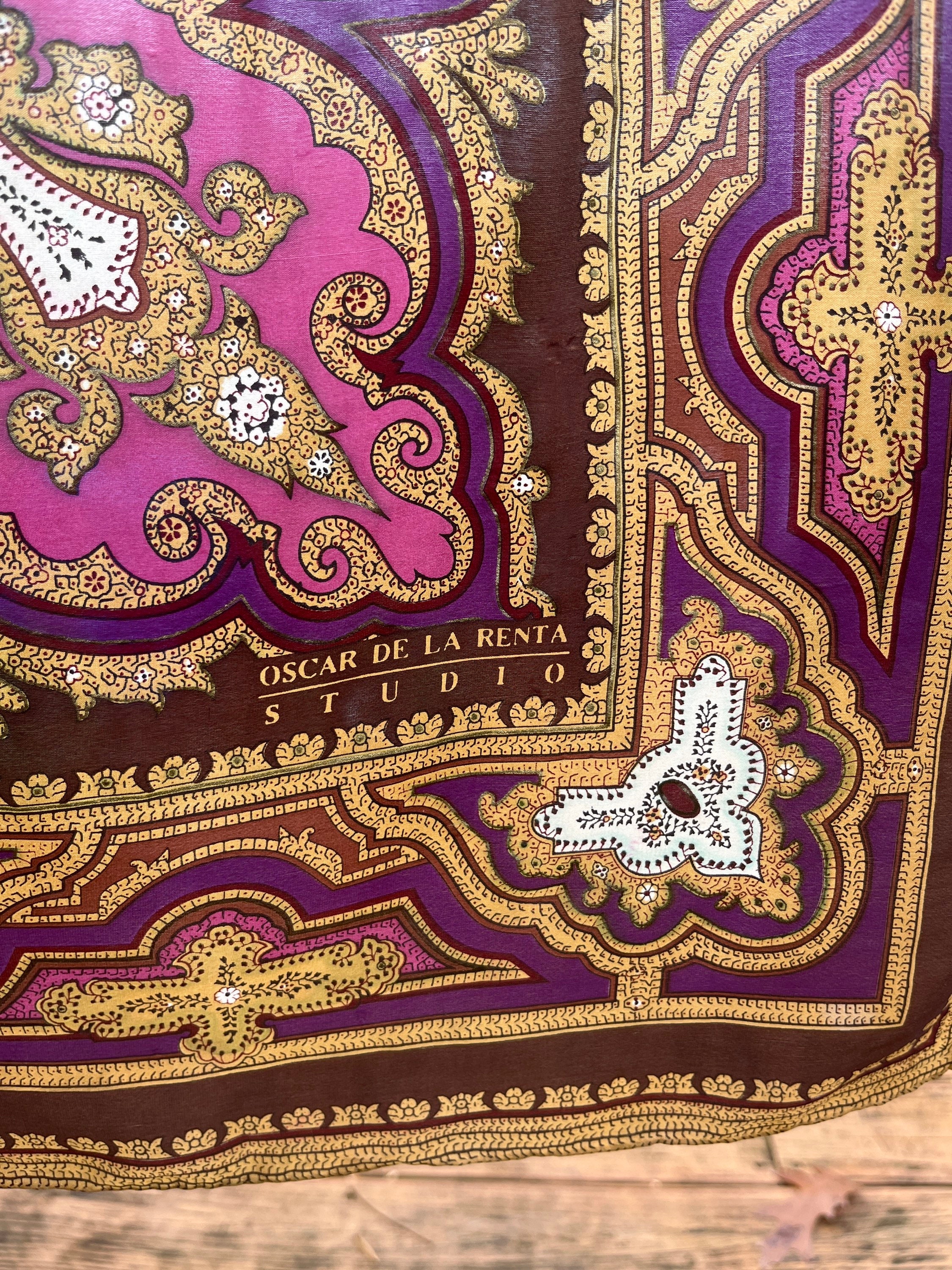 Oscar De La Renta Studio Silk Scarf Etsy