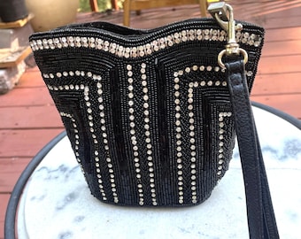 Vintage Black Rhinestone Clutch