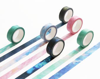 8m/10 yds Full Roll Washi Tape - Galaxy Space Gradient Sky