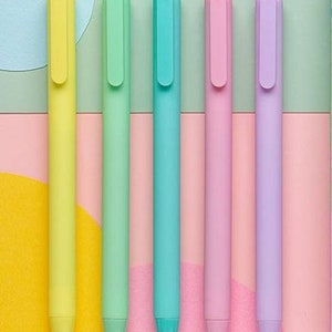 Retractable Pastel Gel Pens - Black Ink 0.5mm