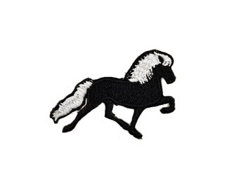 Islandpferd - Patch zum Aufbügeln, Aufnäher, Abzeichen, Stickbild, Bügelbild, Tier, Natur, Pferd