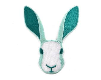 Conejo - Parche termoadhesivo, aplique, insignia, parche bordado, transferencia termoadhesiva, animal, naturaleza, bosque, animal del bosque, conejo, liebre, conejo maestro