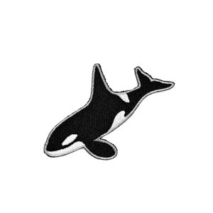 Orca - patch, iron on, badge, embroidery, patches, nature, wildlife, whale, killer whale, blackfish, ocean, sea, pacific, arctic, grampus