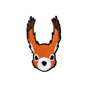 リス - アイロン接着ワッペン、縫い付け、バッジ、刺繍絵、アイロン転写、動物、自然、野生動物、森、秋、森林動物