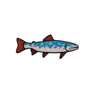 Blue trout iron-on patch - catch of the day
