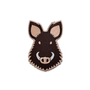 Wild Boar - patch, iron on, badge, embroidery, patches, animal, nature, wildlife, wild swine, wild pig