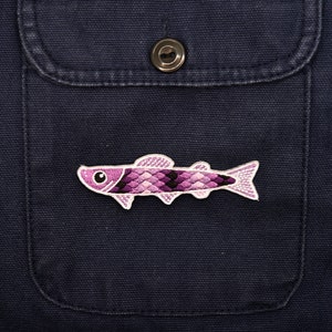 Fish - patch, iron on, badge, embroidery, patches, animal, wildlife, fish, fishing, flyfishing