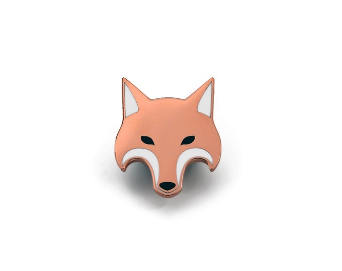 Fox - hard enamel lapel pin, badge, brooch, pin, animal, woodland, red fox pin, kitsune, forest, outdoor, adventure