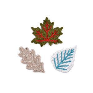 Leaves Patches Winter - Iron-on christmas leaves, oak, maple, birch