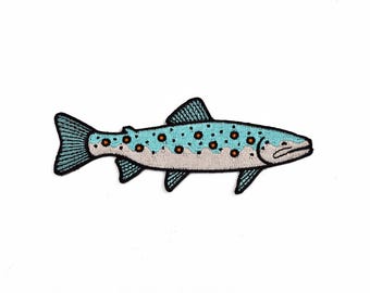 Brown Trout Applique Patch – Embroidered Iron-On Fishing Badge 3.5" 3 thumbnail image