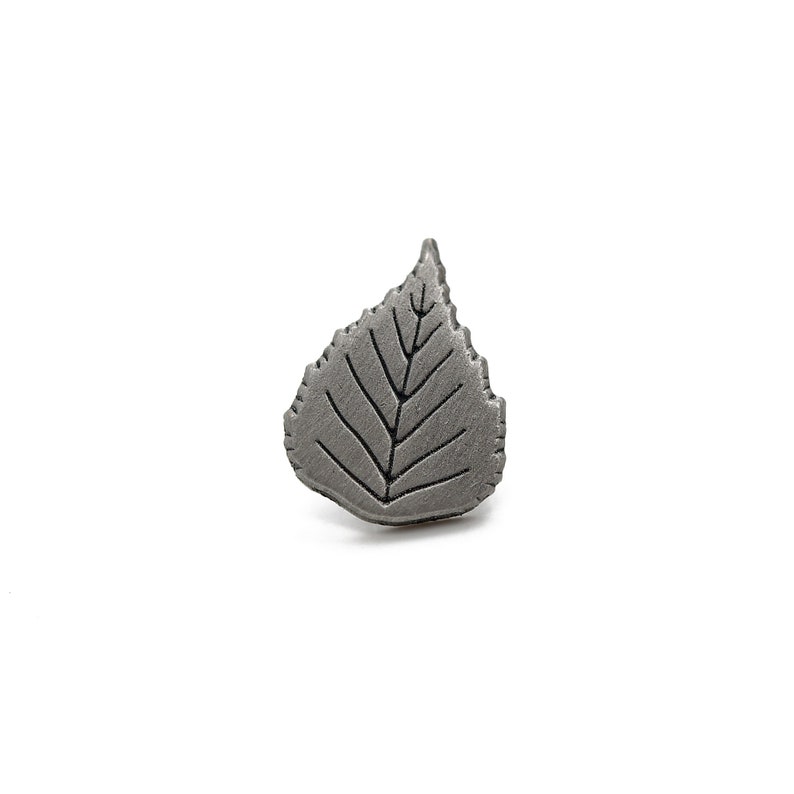 Birch Leaf lapel pin, badge, brooch, pin, adventure, birch, leaf, tree 画像 2