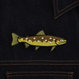Brown Trout Applique Patch – Embroidered Iron-On Fishing Badge 3.5" 2 thumbnail image