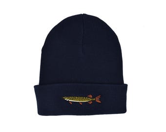 Embroidered Rib Beanie with Pike - winter hat
