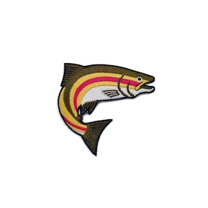 Steelhead green - patch, iron on, badge, embroidery, patches
