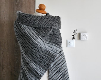Crochet shawl pattern, blanket scarf, easy crochet shawl, crochet wrap pattern, knit shawl, oversized scarf