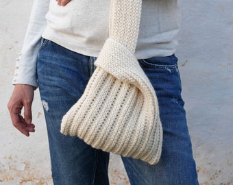 Patrón de bolso de ganchillo con nudos: Bolso de estilo japonés (patrón en PDF)