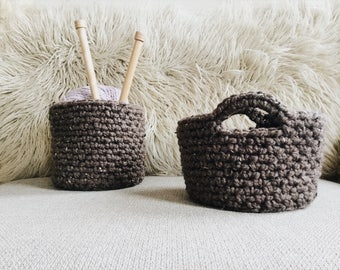 Crochet basket pattern, hanging basket pattern, crochet pattern for catch all basket, door knob basket