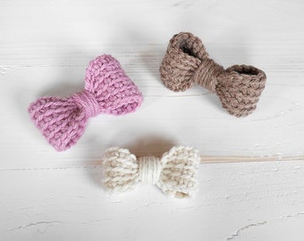 Crochet bow pattern, crochet hair bow, crochet hair ribbon, easy crochet small bow pattern