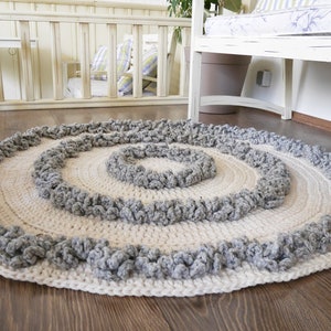 Crochet pattern rug, hygge rug, crochet rug, home decor, are arug image 4
