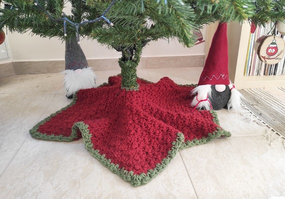 Crochet Christmas Tree Skirt Pattern Easy Crochet Pattern Christmas Crochet Ideas Holiday Home Decor Etsy