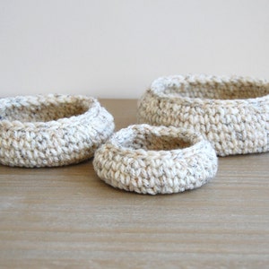 Crochet bowl pattern, nesting basket crochet pattern, nesting bowls, entryway storage, home storage ideas image 2