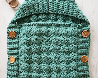 Crochet baby sleeping bag pattern, crochet newborn sleep sack, crochet baby snuggle sack, baby sleep sack