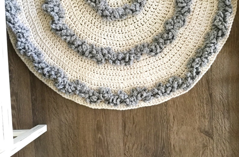 Crochet pattern rug, hygge rug, crochet rug, home decor, are arug image 1