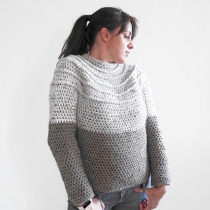 Crochet yoke sweater pattern, seamless crochet sweater, crochet jumber pattern