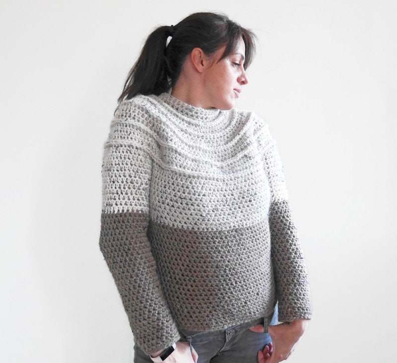 Crochet yoke sweater pattern