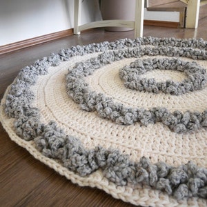 Crochet pattern rug, hygge rug, crochet rug, home decor, are arug image 3