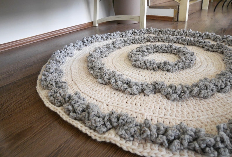 Crochet pattern rug, hygge rug, crochet rug, home decor, are arug image 3