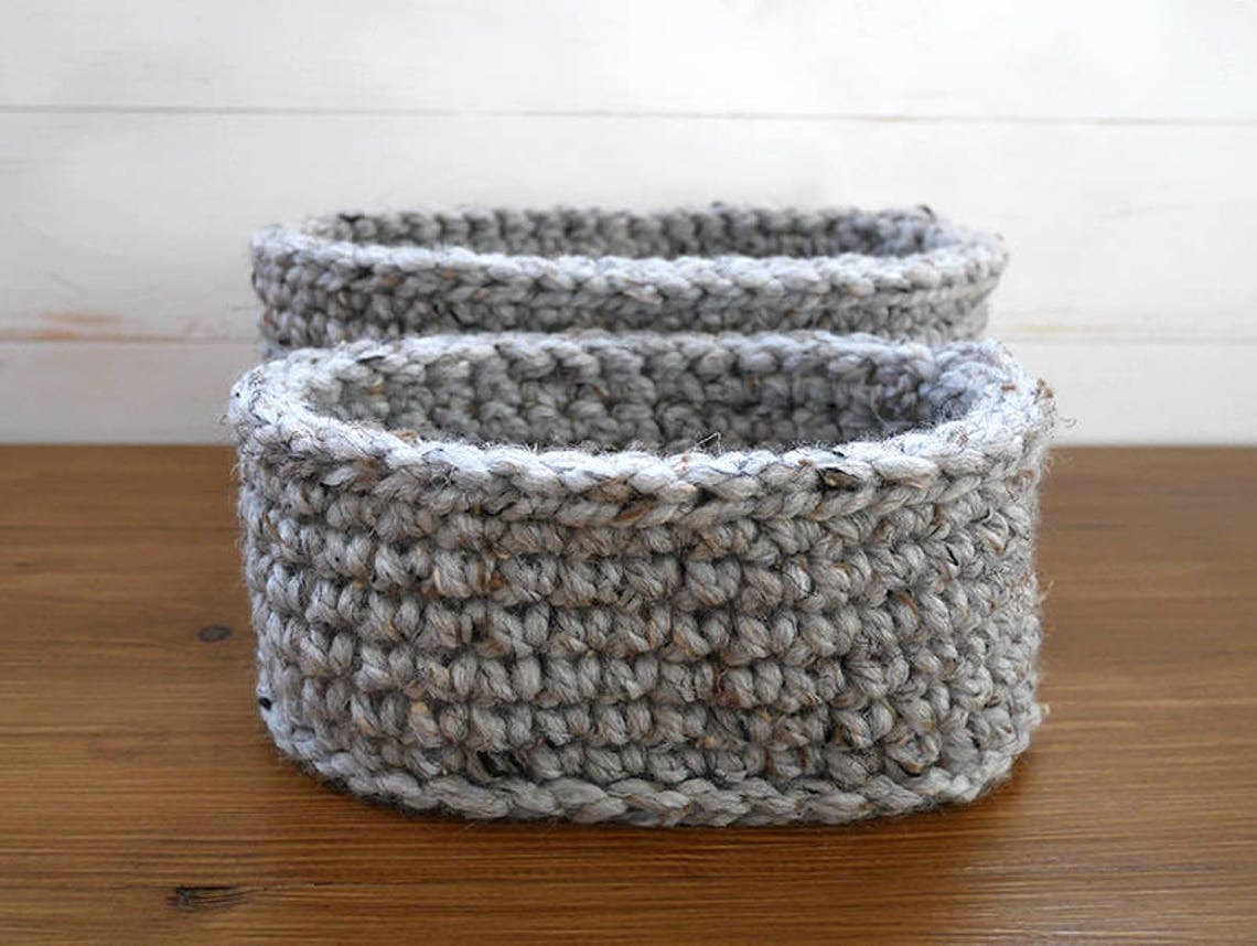 Crochet pattern oval baskets pattern crochet basket pattern Etsy