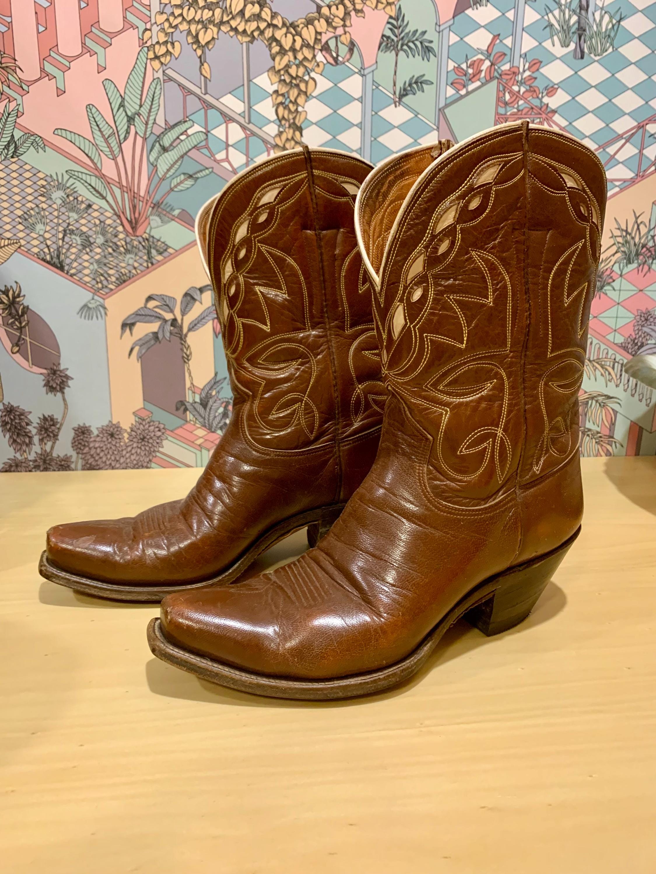 Western inlay boots - Etsy 日本