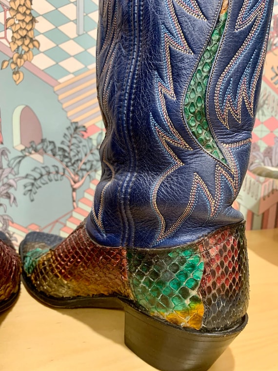 Vintage Dan Post Snakeskin Python Leather Cowboy … - image 7