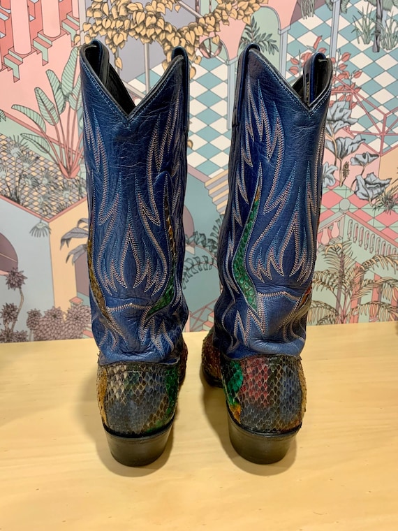 Vintage Dan Post Snakeskin Python Leather Cowboy … - image 6