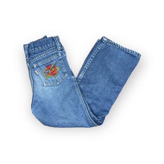 Vintage LEVI'S 512 Kids Slim Embroidered Anchor N… - image 1