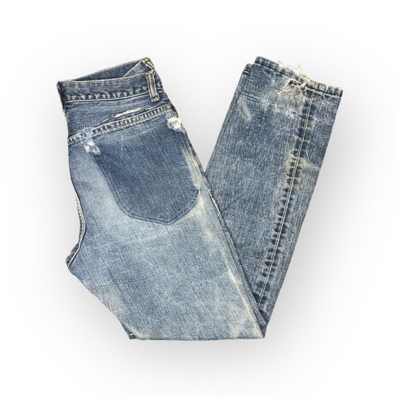 Vintage LEE Distressed 60's USA Made Denim Jeans … - image 1