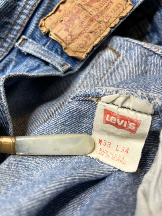 Vintage LEVI'S 501 DISTRESSED 80's USA Made Denim… - image 10