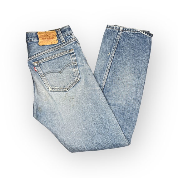 Vintage LEVI'S 501 DISTRESSED 80's USA Made Denim… - image 1