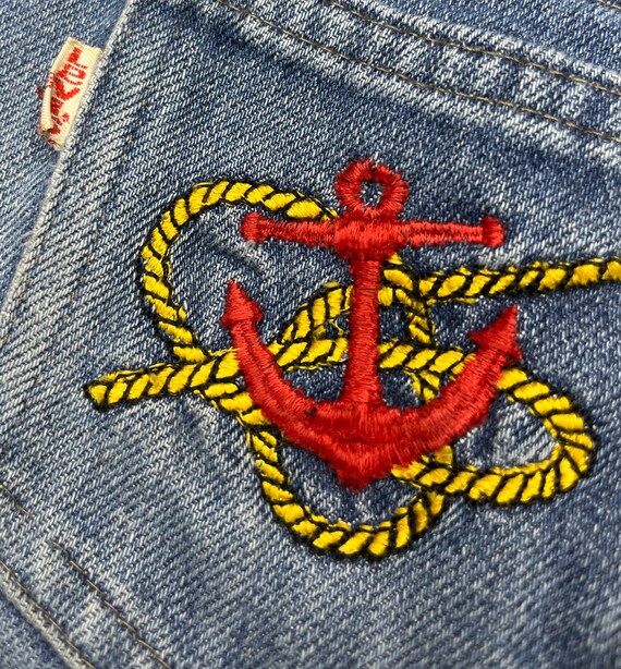 Vintage LEVI'S 512 Kids Slim Embroidered Anchor N… - image 6