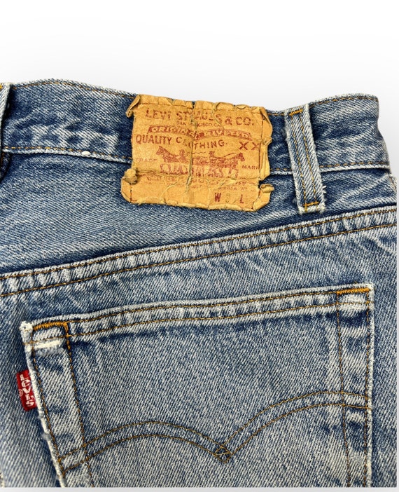 Vintage LEVI'S 501 DISTRESSED 80's USA Made Denim… - image 6