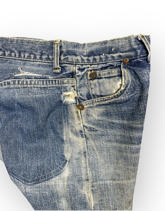 Vintage LEE Distressed 60's USA Made Denim Jeans … - image 6